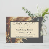 Einfach elegant Pampas Grass Unsere Hochzeit Save The Date (Stehend Vorderseite)