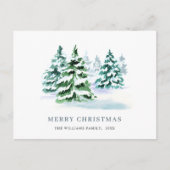 Einfach Elegant Pine Tree Weihnachtsgrüße Postkarte (Vorderseite)