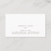 Einfach elegant Rosa Beruflich Minimalistisch Visitenkarte (Rückseite)