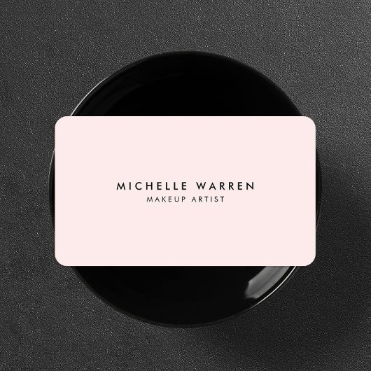 Einfach elegant rosa Makeup Artist Visitenkarte