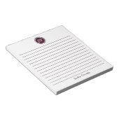 Einfach elegant Rot-Braun-Bindestrich Monogramm-Na Notizblock (angewinkelt)