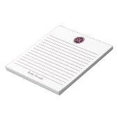 Einfach elegant Rot-Braun-Bindestrich Monogramm-Na Notizblock (Rotiert)