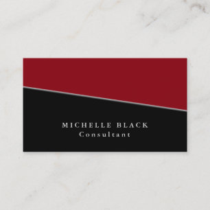 Einfach Elegant Rot Schwarz Professionell Modern Visitenkarte
