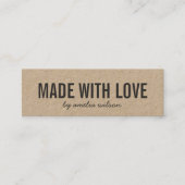 Einfach elegant Rustikal Made with Liebe Kraft Mini Visitenkarte (Vorderseite)