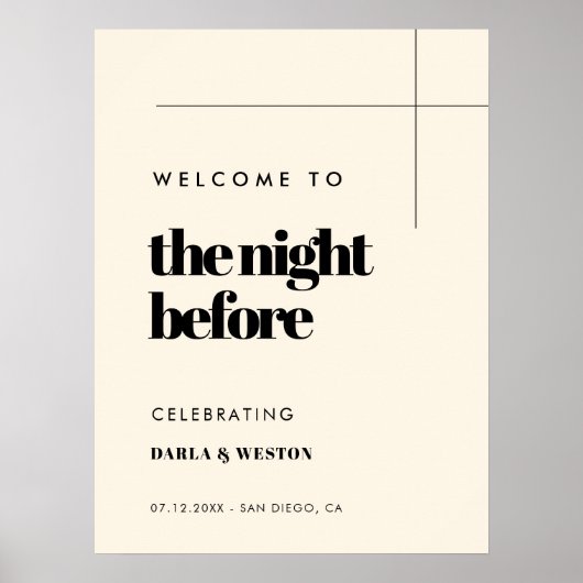 Einfach, elegant & schick Willkommen in der Nacht  Poster (Vorne)