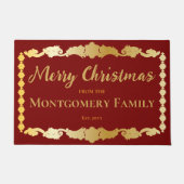 Einfach elegant Schneeflocken Frohe Weihnachtsname Fußmatte (Vorderseite)