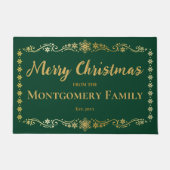 Einfach elegant Schneeflocken Frohe Weihnachtsname Fußmatte (Vorderseite)