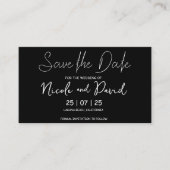 Einfach elegant schwarz minimalistisch Save the Da Begleitkarte (Vorderseite)