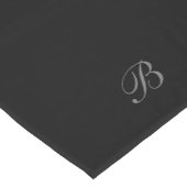 Einfach elegant Schwarz mit Monogramm Initial Kurzer Tischläufer (Ecke)