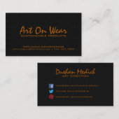 Einfach elegant, schwarz und braun visitenkarte (Vorne/Hinten)