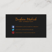 Einfach elegant, schwarz und braun visitenkarte (Rückseite)