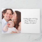 Einfach elegant Schwarz und Weiß Ein Foto Weihnach Karte (Innenseite)