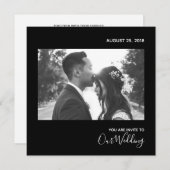 Einfach elegant Schwarz und Weiß Einladung (Vorne/Hinten)