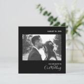 Einfach elegant Schwarz und Weiß Einladung (Stehend Vorderseite)