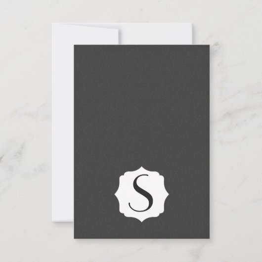 Einfach elegant Schwarz und Weiß elegant schlicht Einladung (Rückseite)