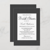 Einfach elegant Schwarz und Weiß elegant schlicht Einladung (Vorne/Hinten)