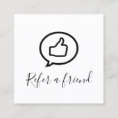 Einfach elegant Schwarz und Weiß Empfehlungskarte (Vorderseite)