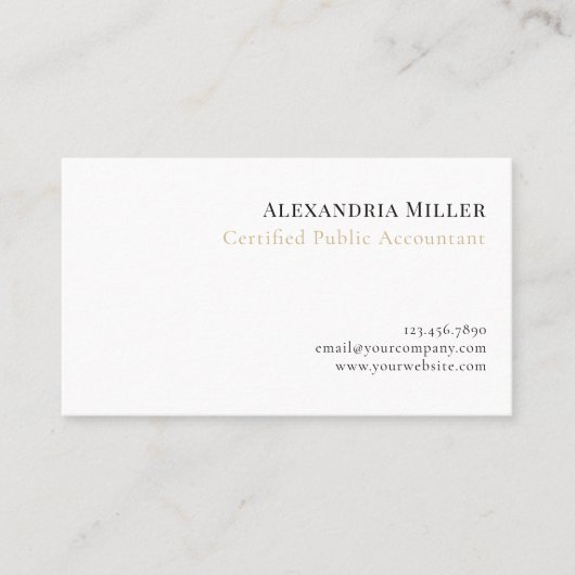 Einfach elegant Schwarz und Weiß Visitenkarte (Vorderseite)