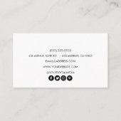 Einfach Elegant Schwarz-weiß Fügen Sie Ihr individ Visitenkarte (Rückseite)