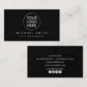 Einfach Elegant Schwarz-weiß Fügen Sie Ihr individ Visitenkarte (Vorne/Hinten)