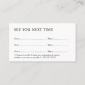 Einfach elegant Schwarz-weiß kühl Terminkarte (Vorderseite)