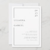 Einfach elegant Schwarz-Weiß-Minimal Einladung (Vorderseite)