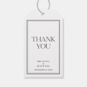 Einfach elegant Schwarz & Weiß Vielen Dank Geschenkanhänger (Rückseite)