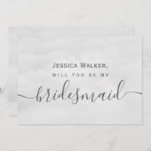 Einfach Elegant Soft Cloud meine Brautjungfrau Einladung (Vorne/Hinten)