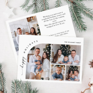 Einfach Elegant Stilvoll 5 FOTO Weihnachts QR-Code Feiertagskarte