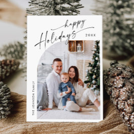 Einfach elegant Stilvolles FOTO Weihnachtsgrüßen Feiertagskarte