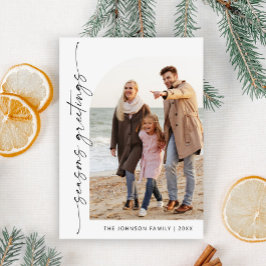 Einfach elegant Stilvolles FOTO Weihnachtsgrüßen Feiertagskarte