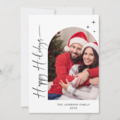 Einfach elegant Stilvolles FOTO Weihnachtsgrüßen Feiertagskarte (Vorderseite)