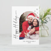 Einfach elegant Stilvolles FOTO Weihnachtsgrüßen Feiertagskarte (Stehend Vorderseite)