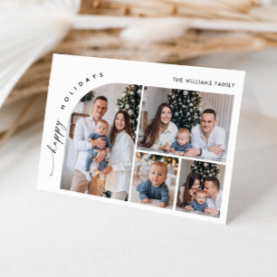 Einfach Elegant Stylische 5 FOTO Weihnachtsgruß Feiertagskarte