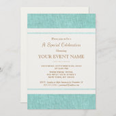 Einfach, elegant Türkis Blau, stilvoll Einladung (Vorne/Hinten)