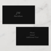 Einfach, elegant und Beruflich schwarz Visitenkarte (Vorne/Hinten)