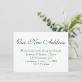 Einfach elegant unsere neue Adresse Deep Green on  Begleitkarte (Stehend Vorderseite)
