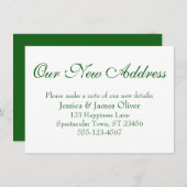 Einfach elegant unsere neue Adresse Deep Green on  Begleitkarte (Vorne/Hinten)