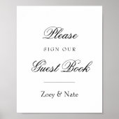 Einfach Elegant Unterschreiben Sie das Guestbook-Z Poster (Vorne)