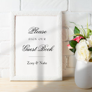 Einfach Elegant Unterschreiben Sie das Guestbook-Z Poster