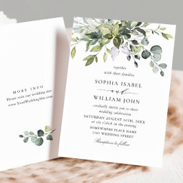 Einfach Elegant Watercolor Eukalyptus Wedding Einladung