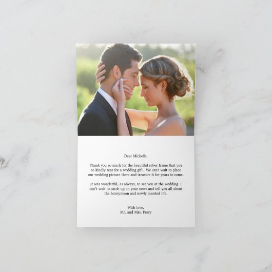 Einfach Elegant Wedding Dankeschön Card - White Dankeskarte (Innenseite)