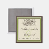 Einfach Elegant Wedding Fvor Magnet: olivgrün Magnet (Vorderseite/Rückseite)