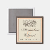 Einfach Elegant Wedding Fvor Magnet: Pfirsich Magnet (Vorderseite/Rückseite)