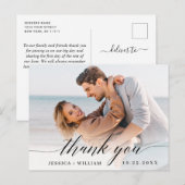 Einfach Elegant Wedding Hearts Foto Vielen Dank Postkarte (Vorne/Hinten)