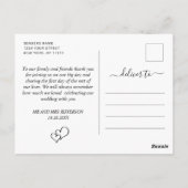Einfach Elegant Wedding Hearts Foto Vielen Dank Postkarte (Rückseite)