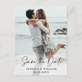 Einfach Elegant Wedding Hearts Save the Date Foto Ankündigungspostkarte