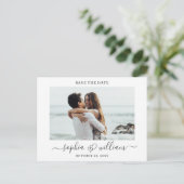 Einfach Elegant Wedding Hearts Save the Date Foto Postkarte (Stehend Vorderseite)