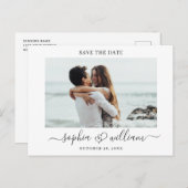 Einfach Elegant Wedding Hearts Save the Date Foto Postkarte (Vorne/Hinten)