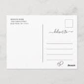 Einfach Elegant Wedding Hearts Save the Date Foto Postkarte (Rückseite)